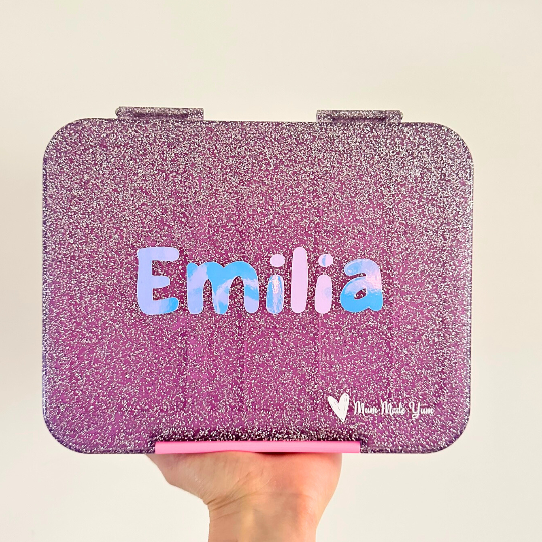 Bento Lunchbox (Large) - Sparkle Purple personalised