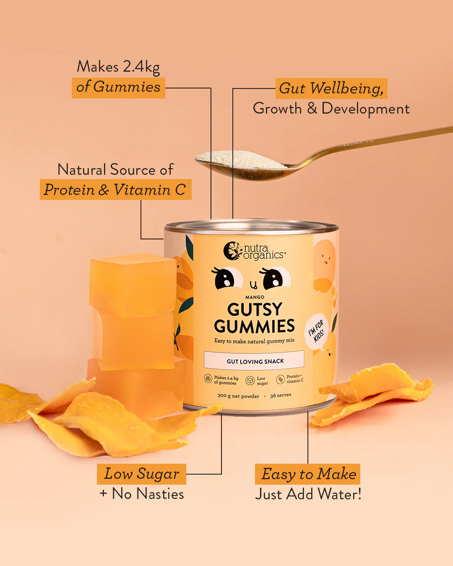 Nutra Organics Gutsy Gummies 150g - Mango