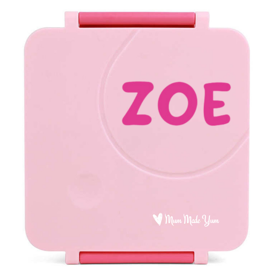 personalised PINK Maxi BENTO Lunchbox MUM MADE YUM THERMOS FOOD JAR