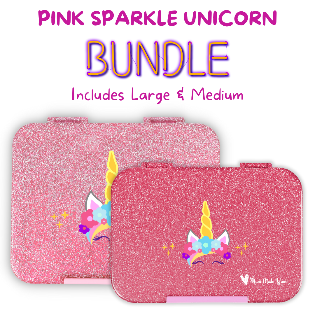 BUNDLE: Pink Sparkle Unicorn Lunchbox Value Bundle