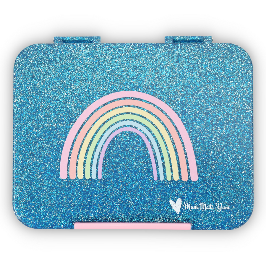 Bento Lunchbox (Large) - Sparkle Blue Rainbow 2.0