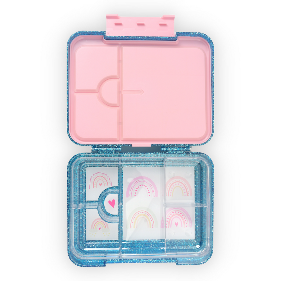 Bento Lunchbox (Large) - Sparkle Blue Rainbow 2.0