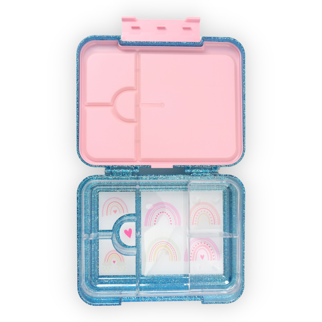 Bento Lunchbox (Large) - Sparkle Blue Rainbow 2.0