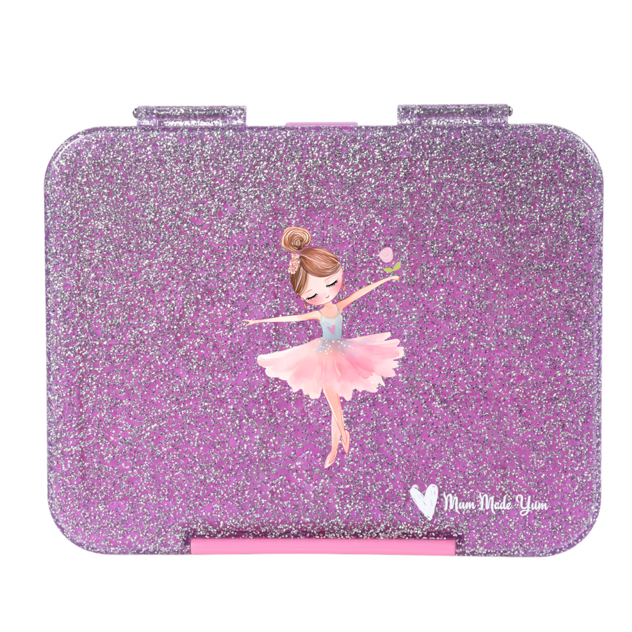 Bento Lunchbox (Large) - Sparkle Purple Ballerina