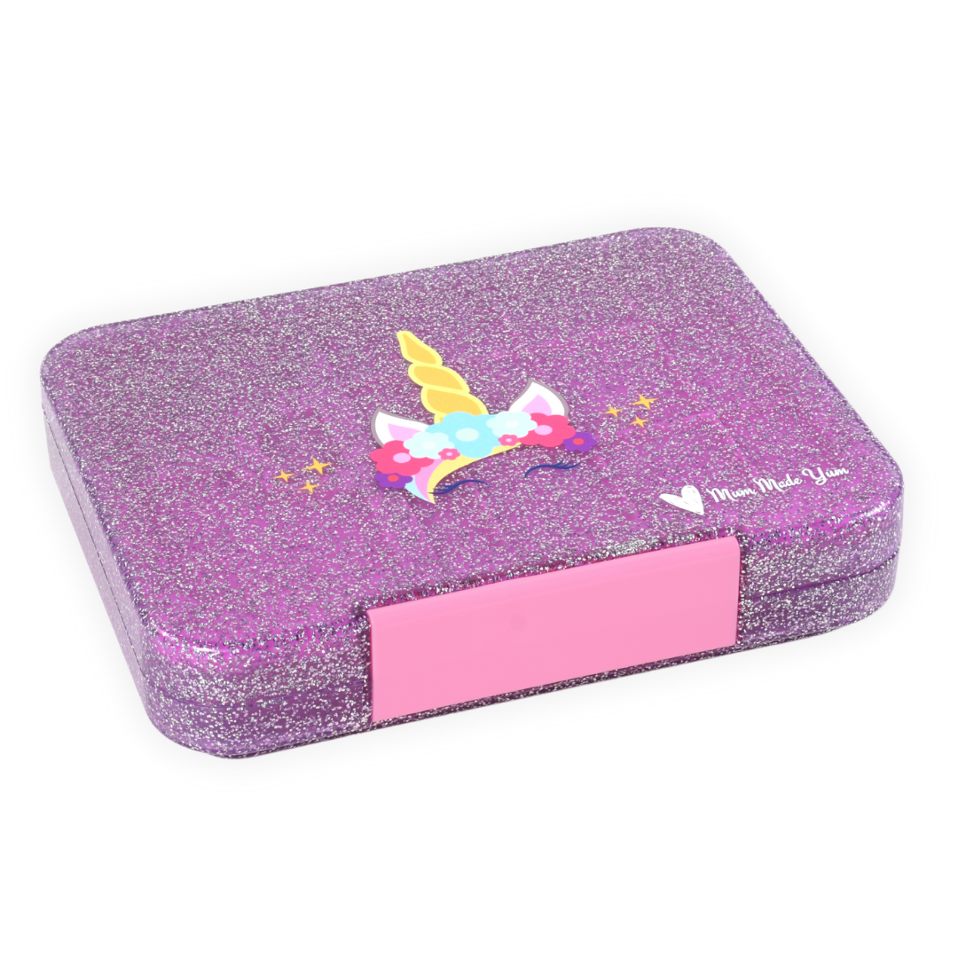 Bento Lunchbox (Large) - Sparkle Purple Unicorn