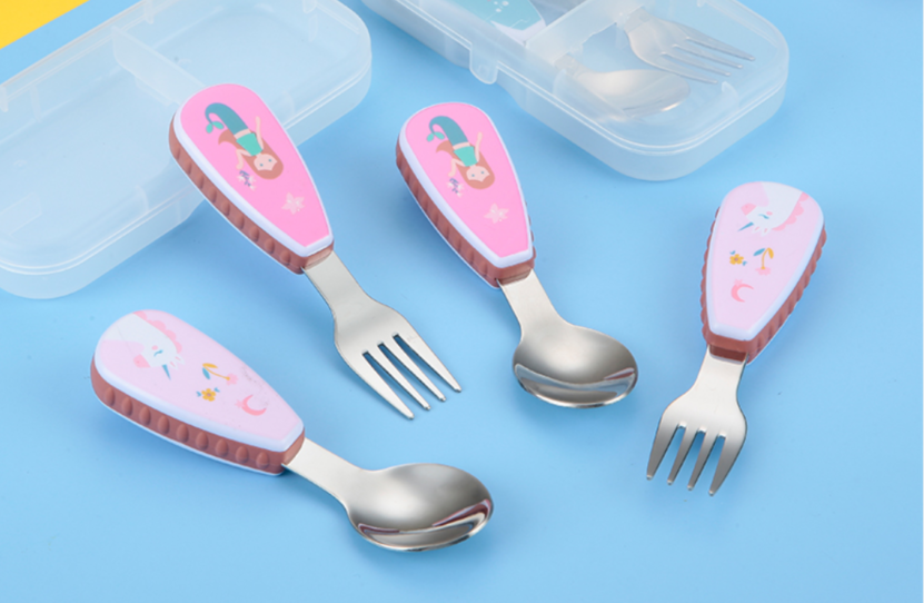Kids Silverware Set Stainless Steel Toddler Cutlery Set lunch box utensils  set k