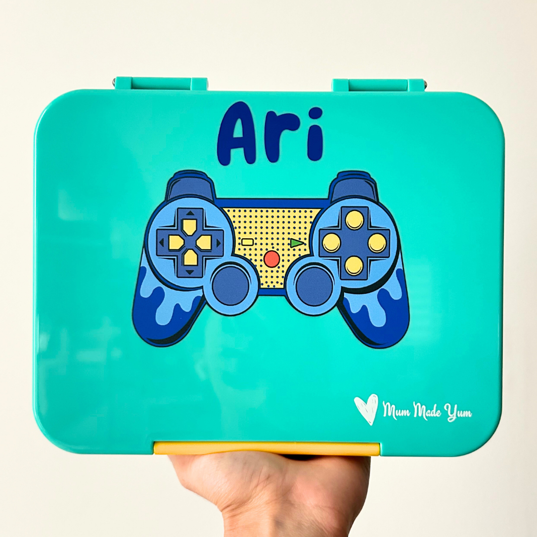 Bento Lunchbox (Large) - Teal Gamer personalised