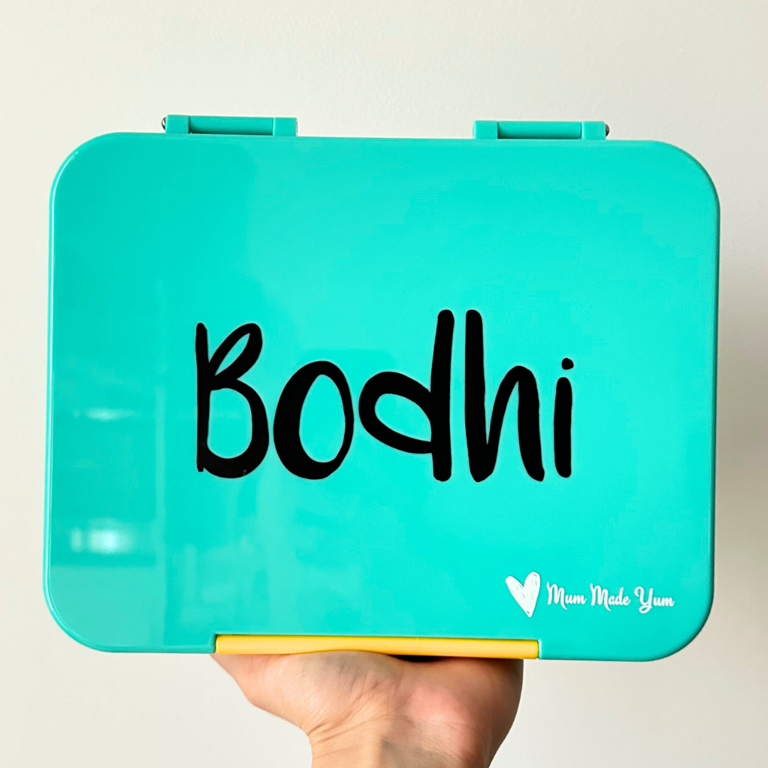 Bento Lunchbox (Large) - Teal (Yellow Clip) personalised