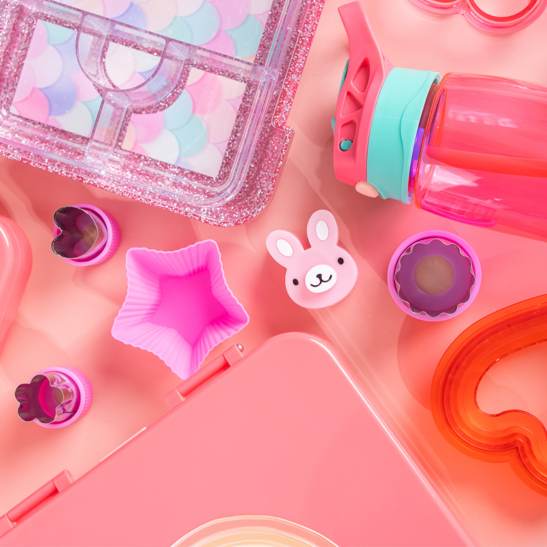 Bento Lunchbox (Large) - Sparkle Pink Rainbow 2.0