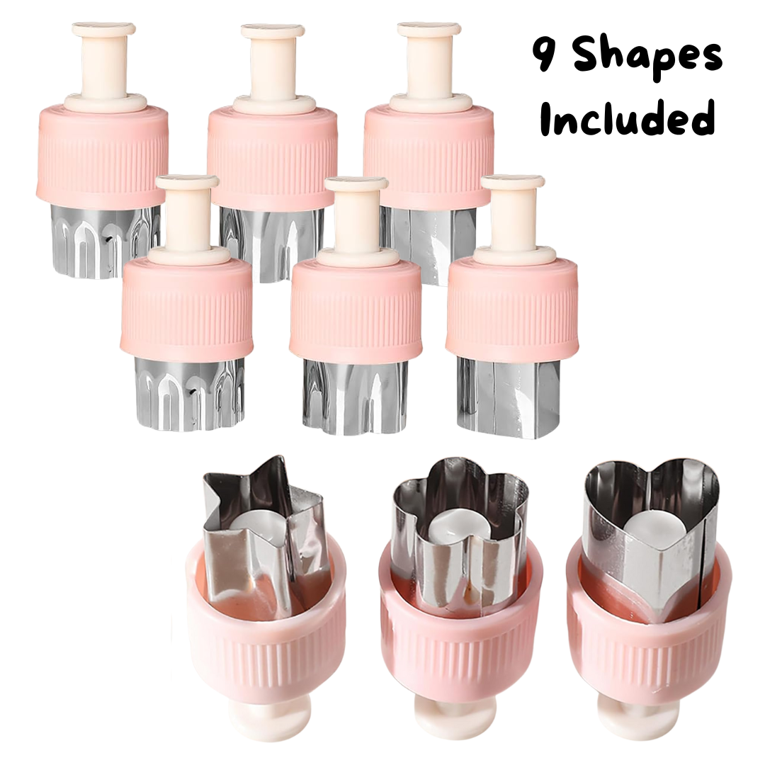 Fruit & Veggie Cutters (with pusher) - 9 Piece Set lunchbox