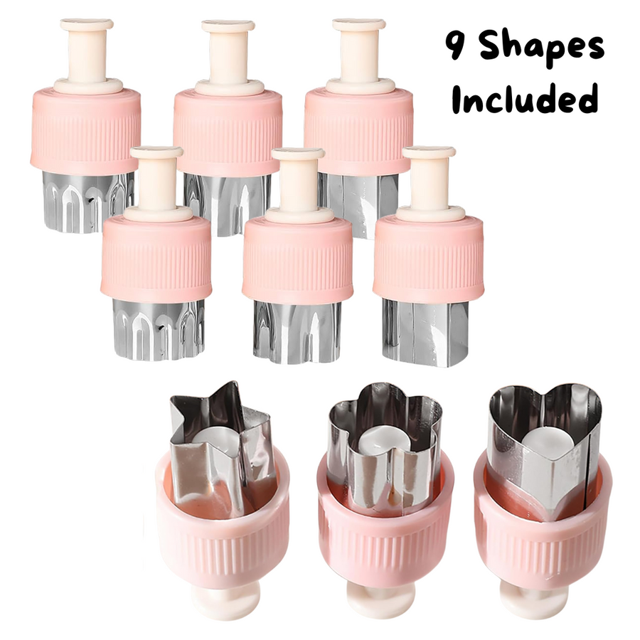 Fruit & Veggie Cutters (with pusher) - 9 Piece Set lunchbox