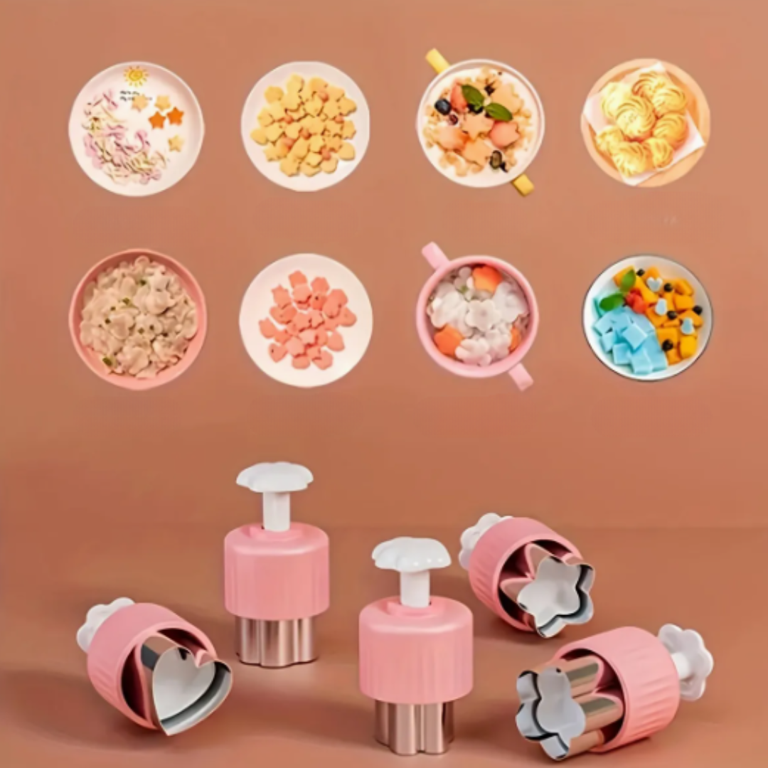 Fruit & Veggie Cutters (with pusher) - 9 Piece Set lunchbox
