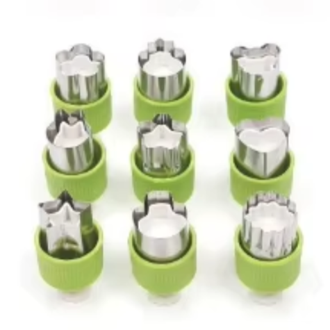 Fruit & Veggie Cutters (with pusher) - 9 Piece Set