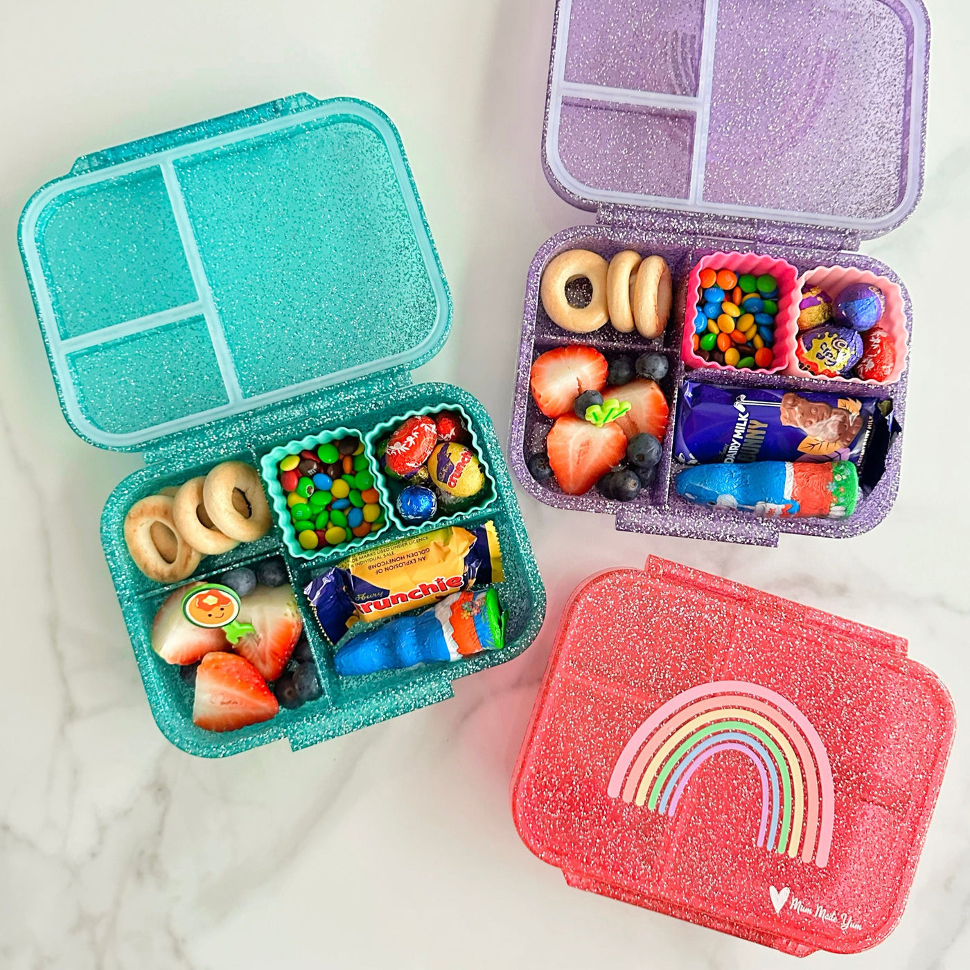 Bento Lunchbox (Mini Snack) - Sparkle Teal