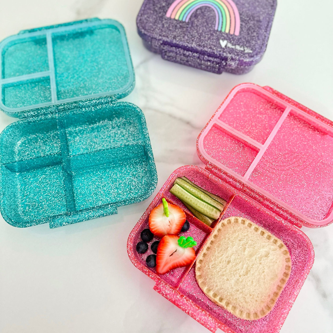 Bento Lunchbox (Mini Snack) - Sparkle Pink Rainbow