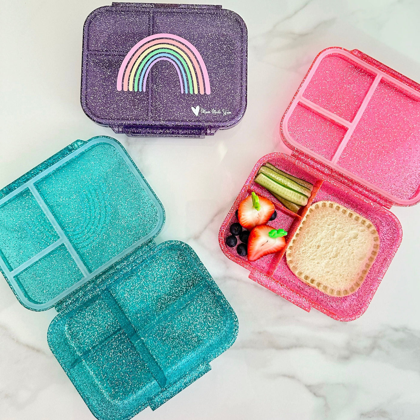 Bento Lunchbox (Mini Snack) - Sparkle Teal