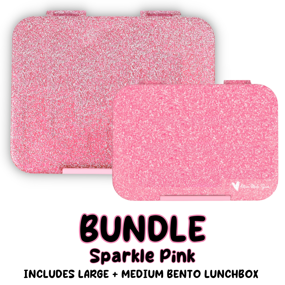 BUNDLE Bento Lunchbox- Sparkle Pink
