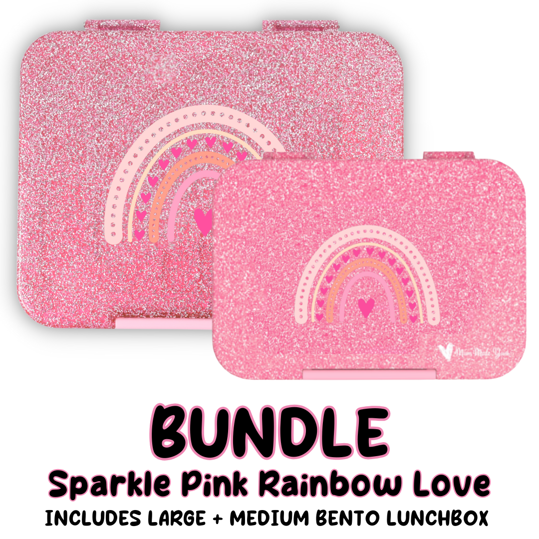 BUNDLE: Sparkle Pink Rainbow Love Lunchbox Value Bundle
