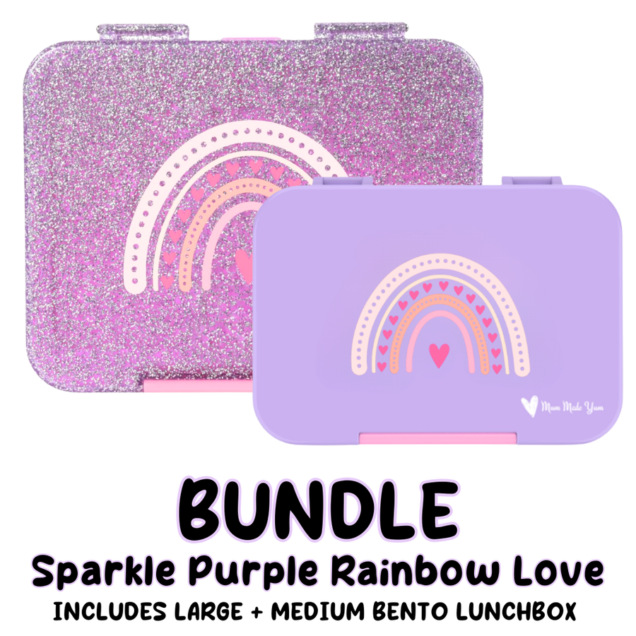BUNDLE: Sparkle Purple Rainbow Love Lunchbox Value Bundle