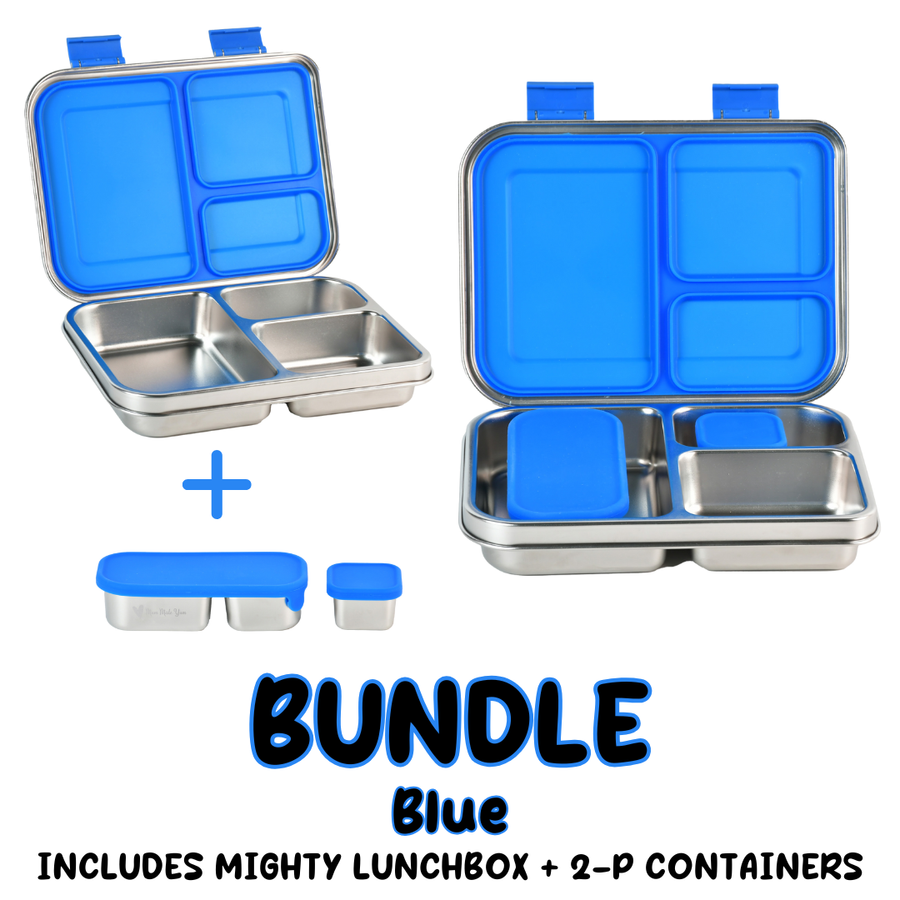 BUNDLE: Blue Mighty Stainless Steel Lunchbox Value Bundle