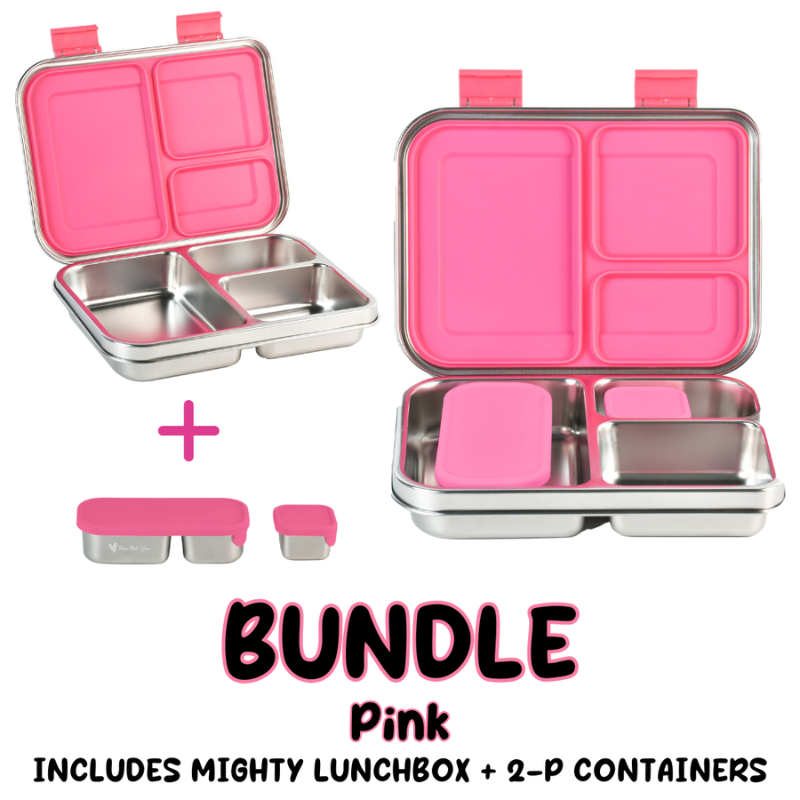 BUNDLE: Pink Mighty Stainless Steel Lunchbox Value Bundle