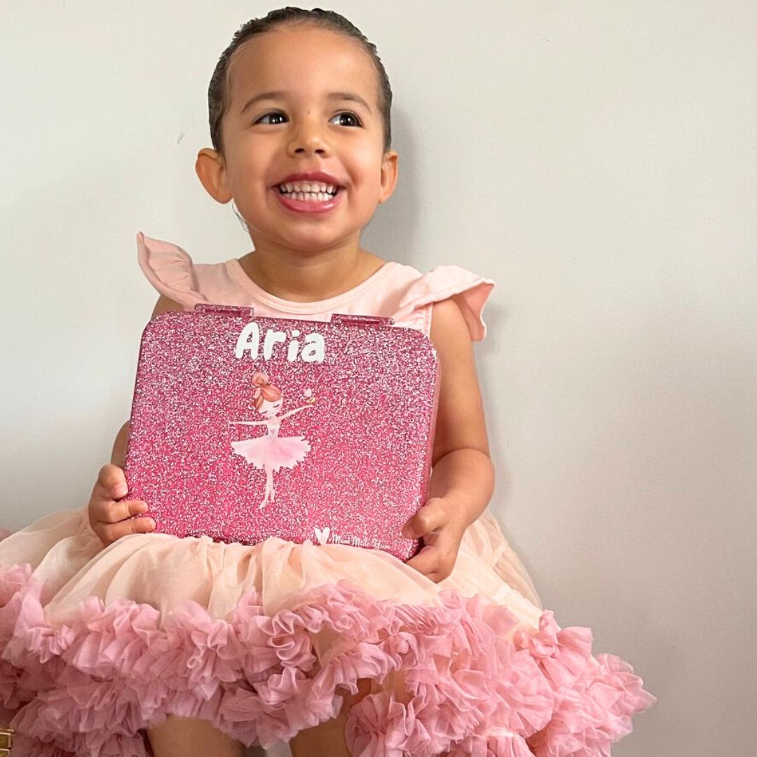 Bento Lunchbox (Large) - Sparkle Pink Ballerina