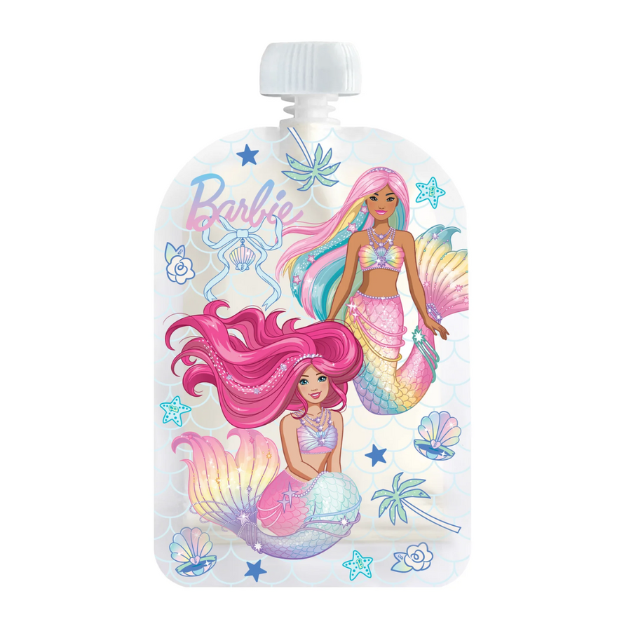 Sinchies 150ml Reusable Food Pouches - Barbie Mermaid Magic - Pack: 5