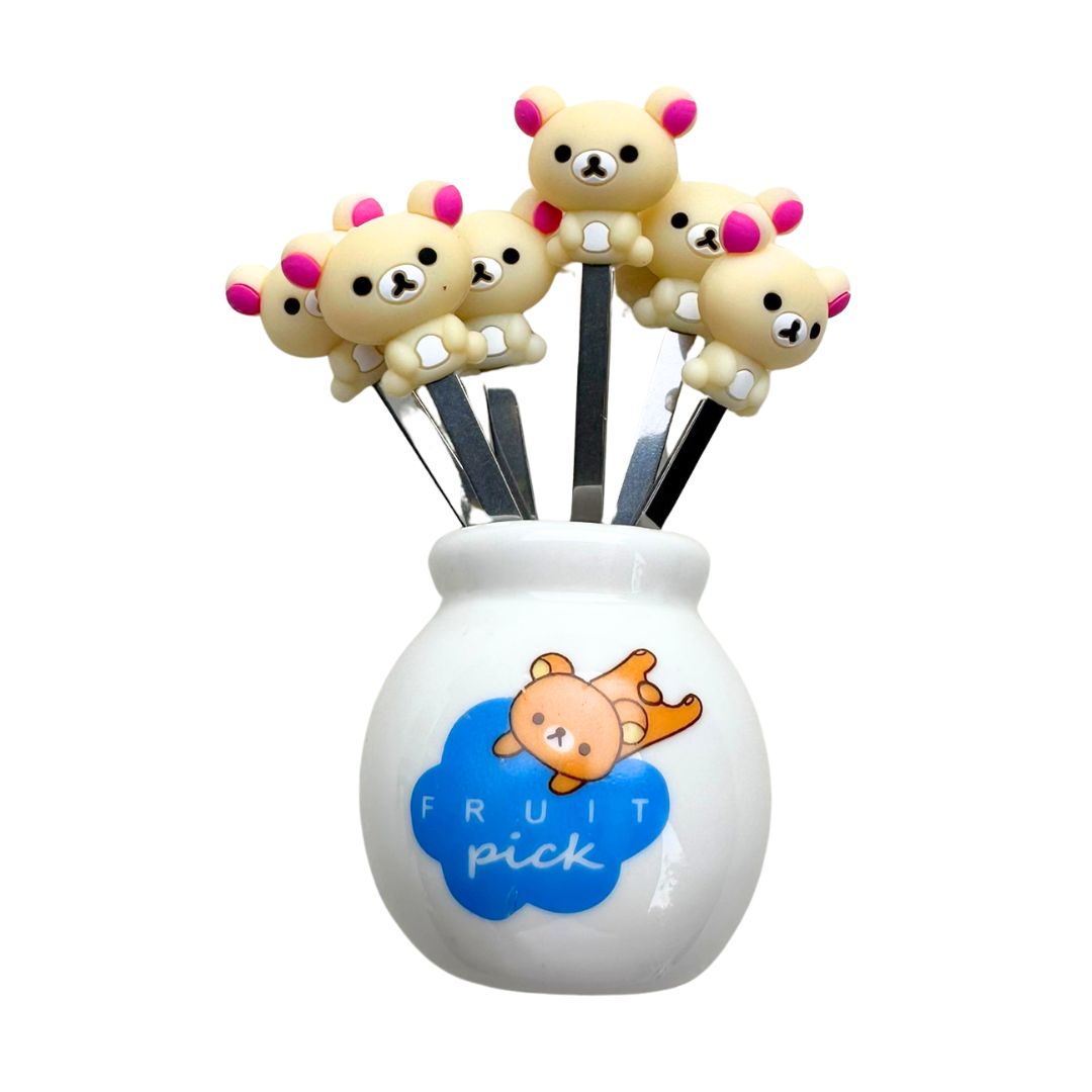 Food Picks/ Forks - Cute Bears (6 Pieces)