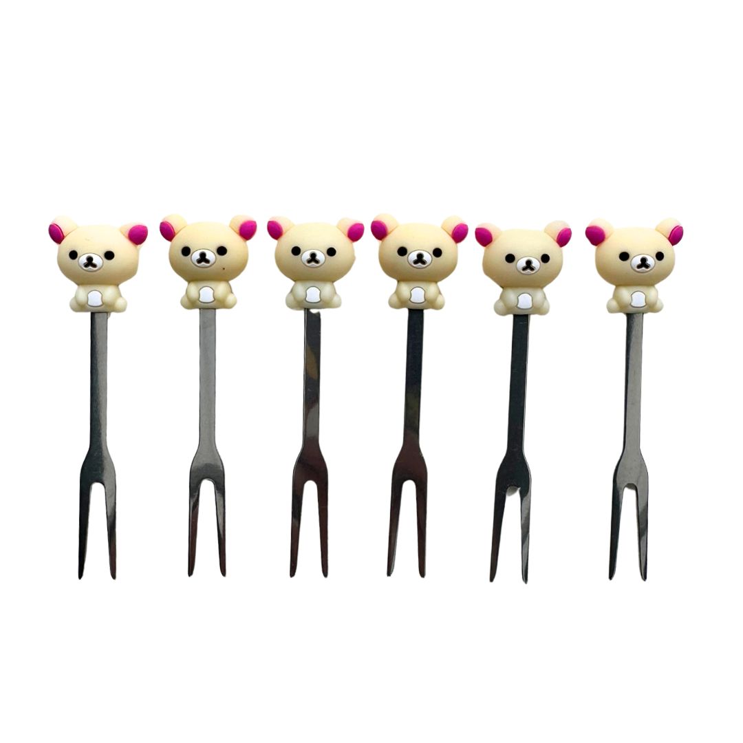 Food Picks/ Forks - Cute Bears (6 Pieces)