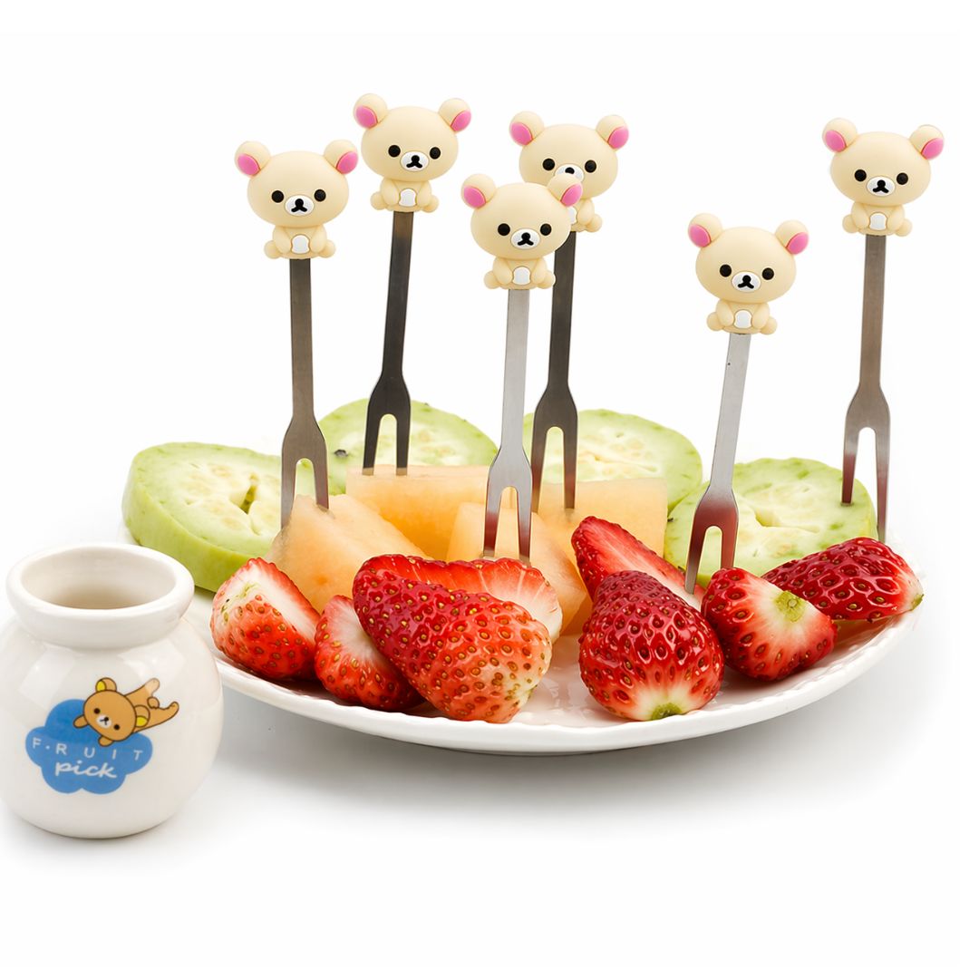 Food Picks/ Forks - Cute Bears (6 Pieces)