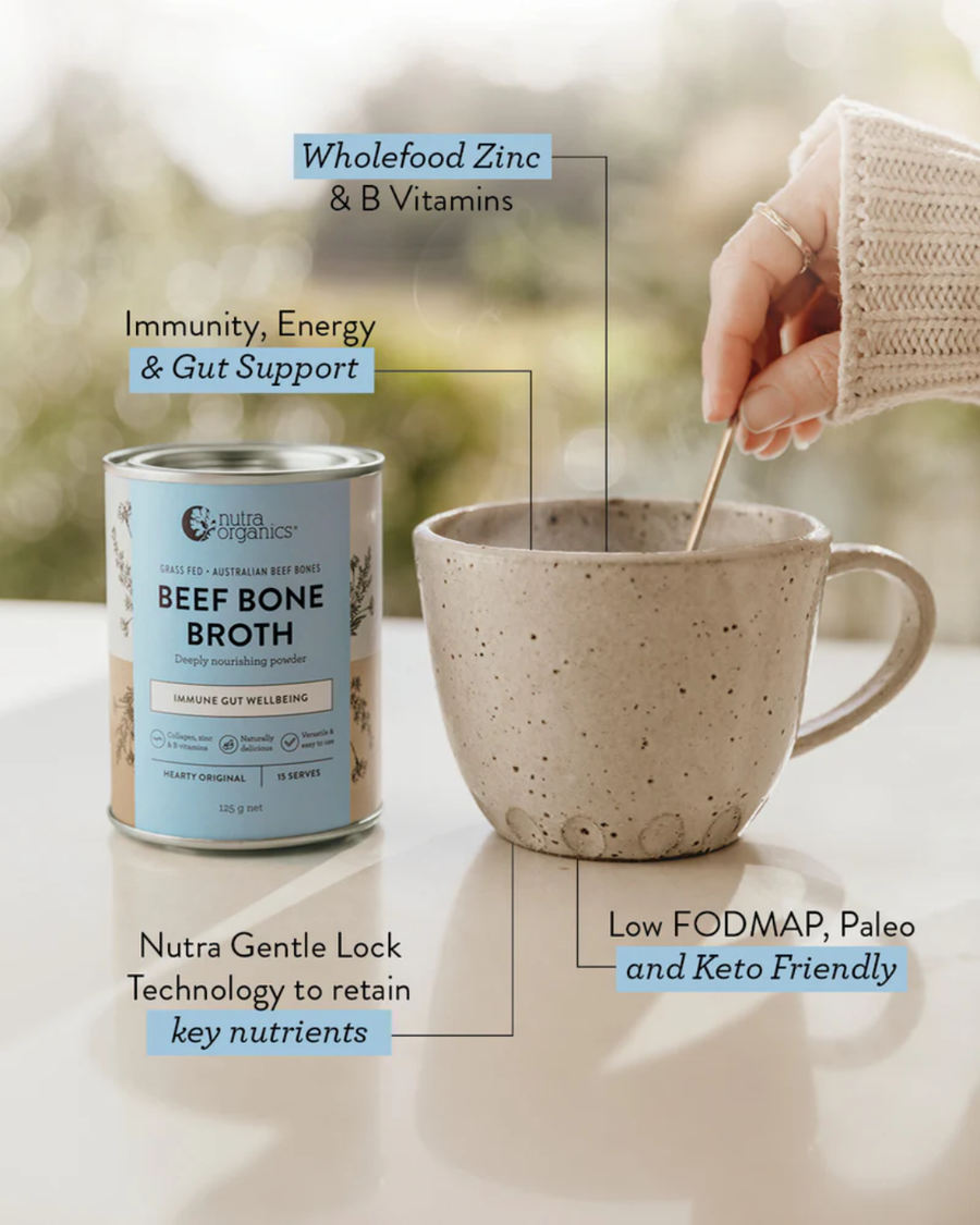 Nutra Organics Beef Bone Broth 125g - Hearty Original