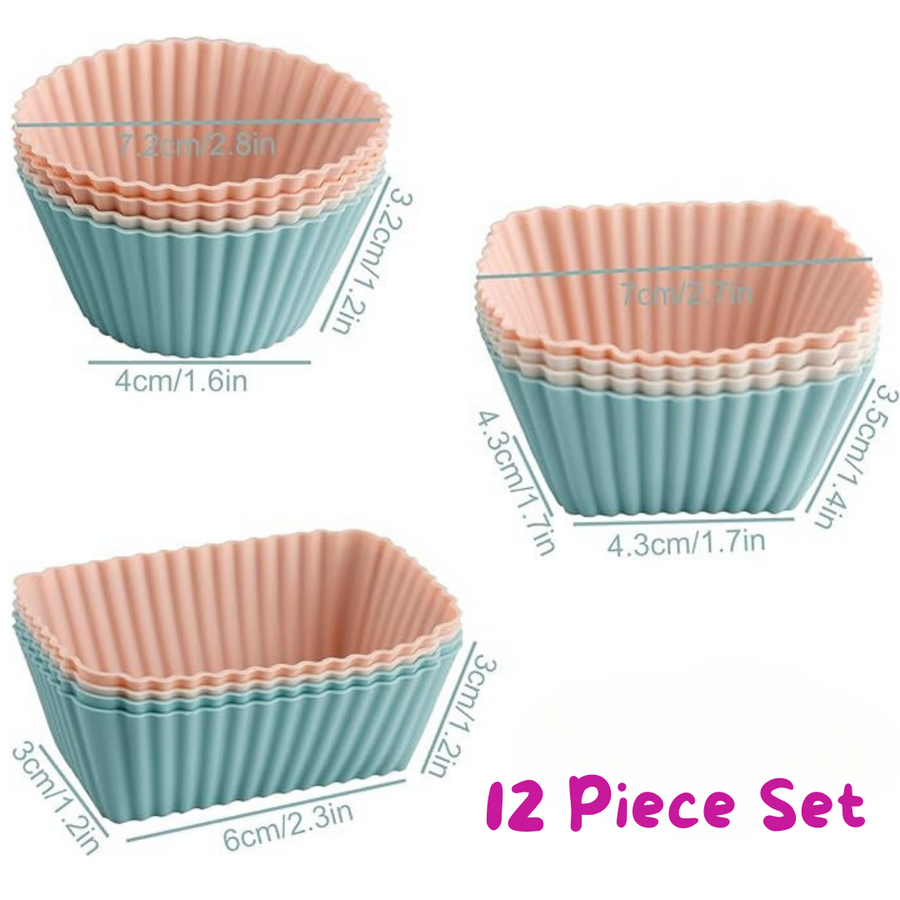 Bento Cups / Cupcake Liners - 12 pack - Pastels