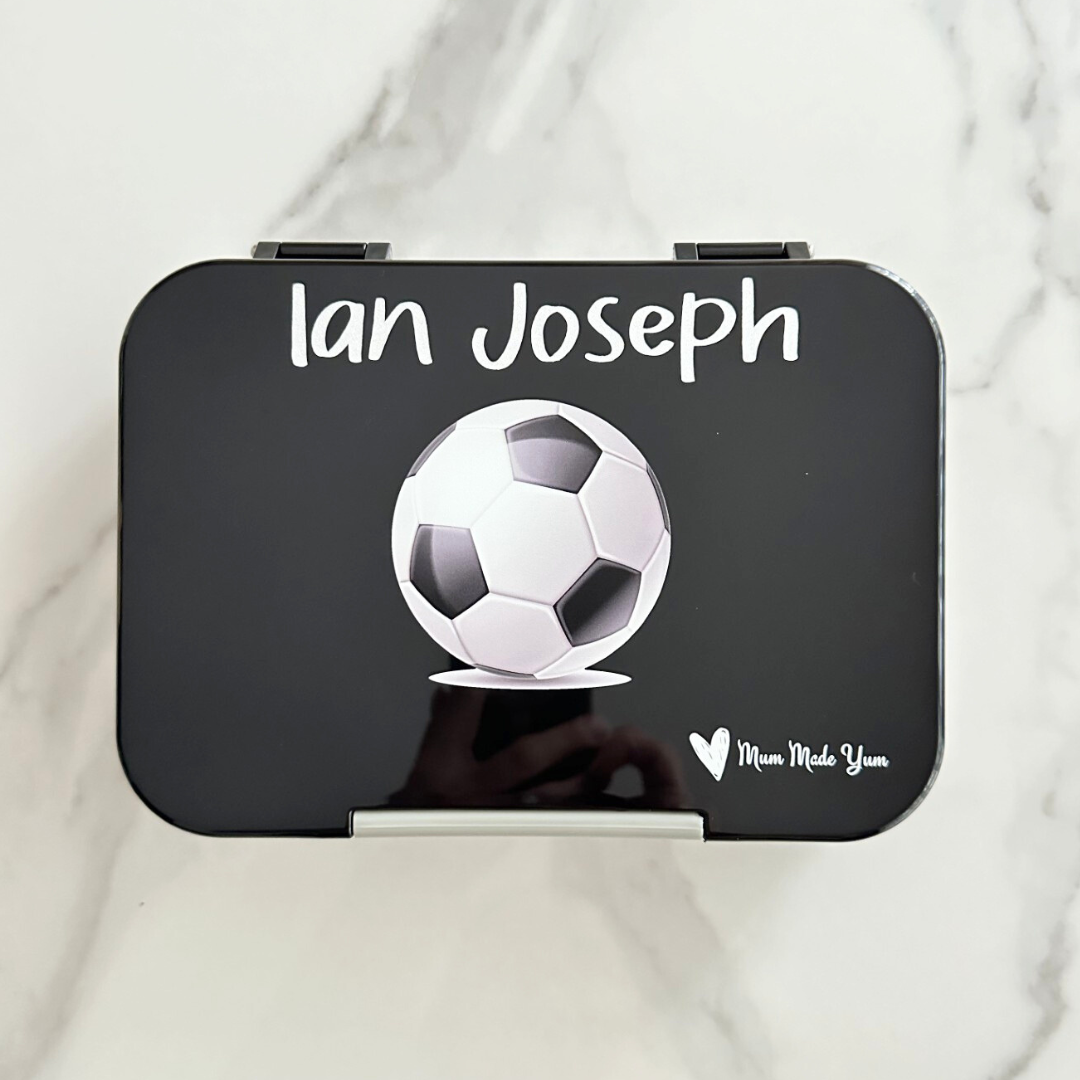 Bento Lunchbox (Medium) - Black Soccer