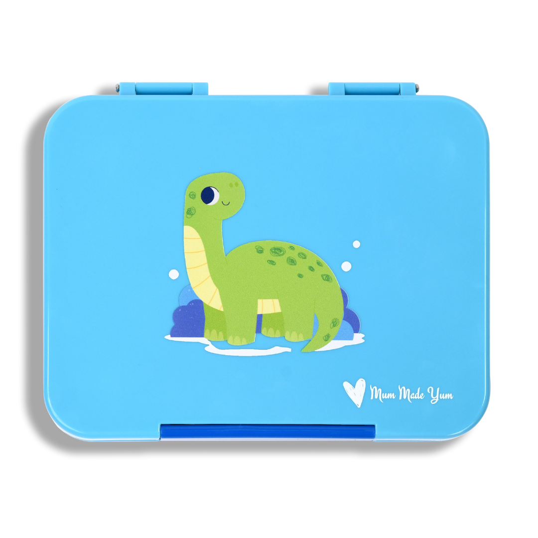 Bento Lunchbox (Large) - Light Blue Dino