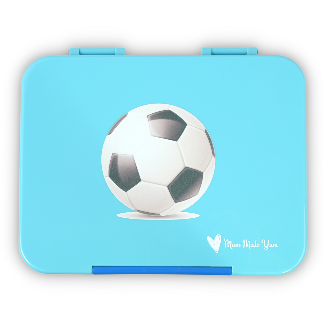Bento Lunchbox (Large) - Light Blue Football Soccer