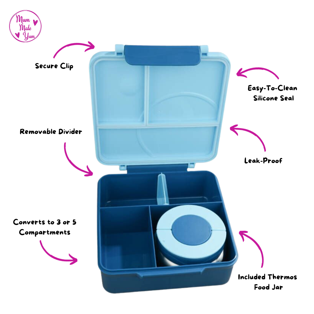 Maxi Bento Lunchbox + Thermos Food Jar - Blue4