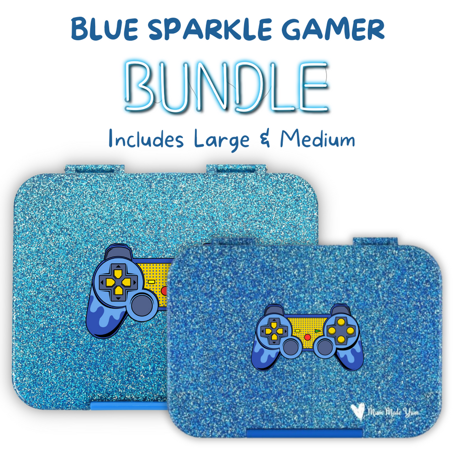 BUNDLE: Blue Sparkle Gamer Lunchbox Value Bundle