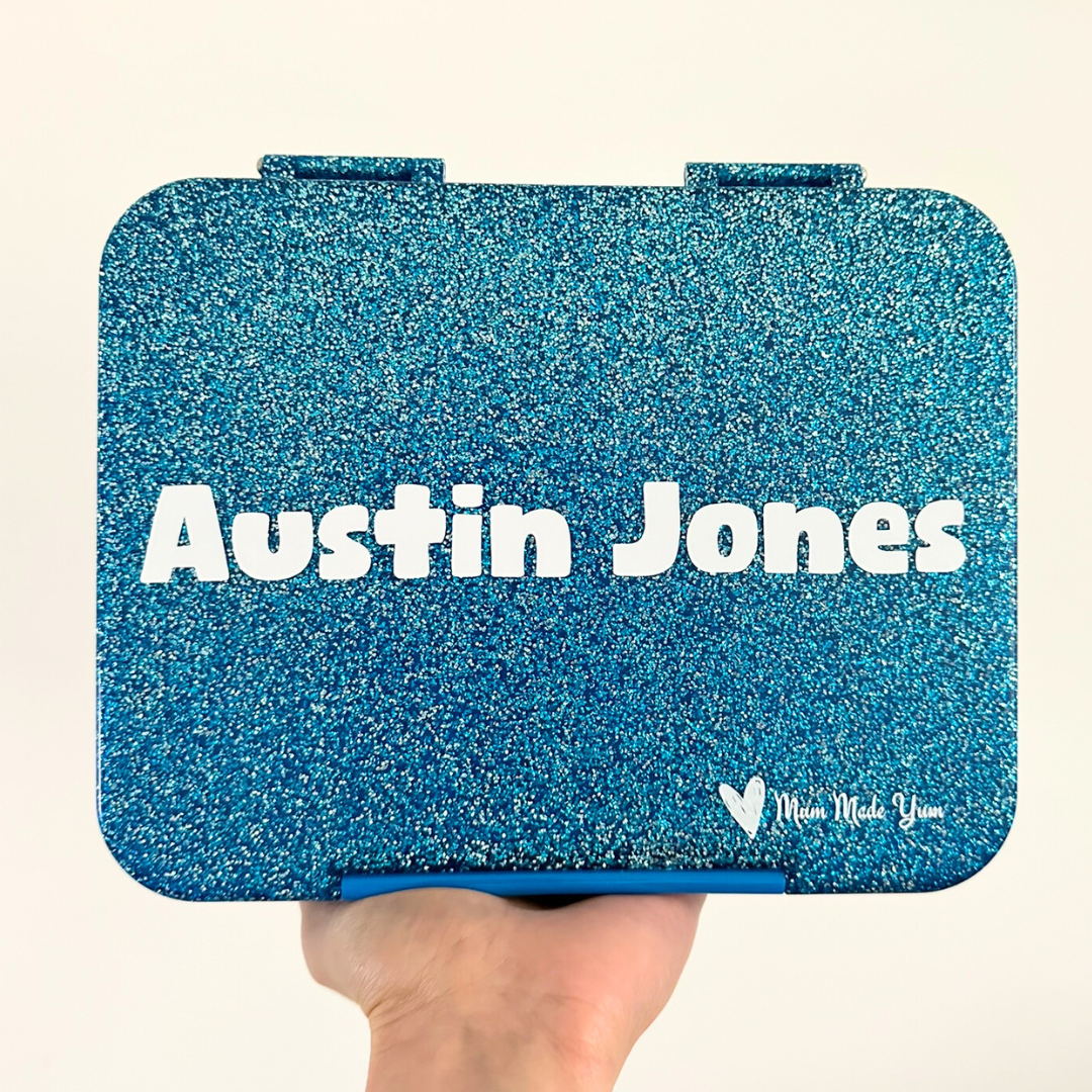 Bento Lunchbox (Medium) - Sparkle Blue PERSONALISED