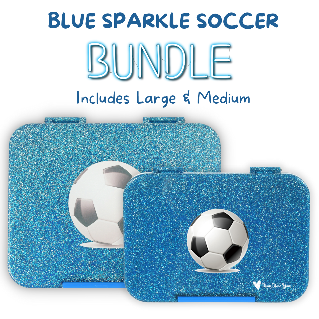 BUNDLE: Blue Sparkle Soccer Lunchbox Value Bundle