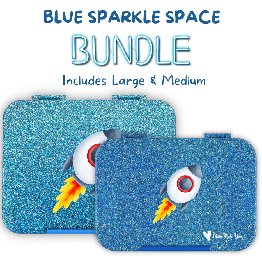 BUNDLE: Blue Sparkle Space Lunchbox Value Bundle