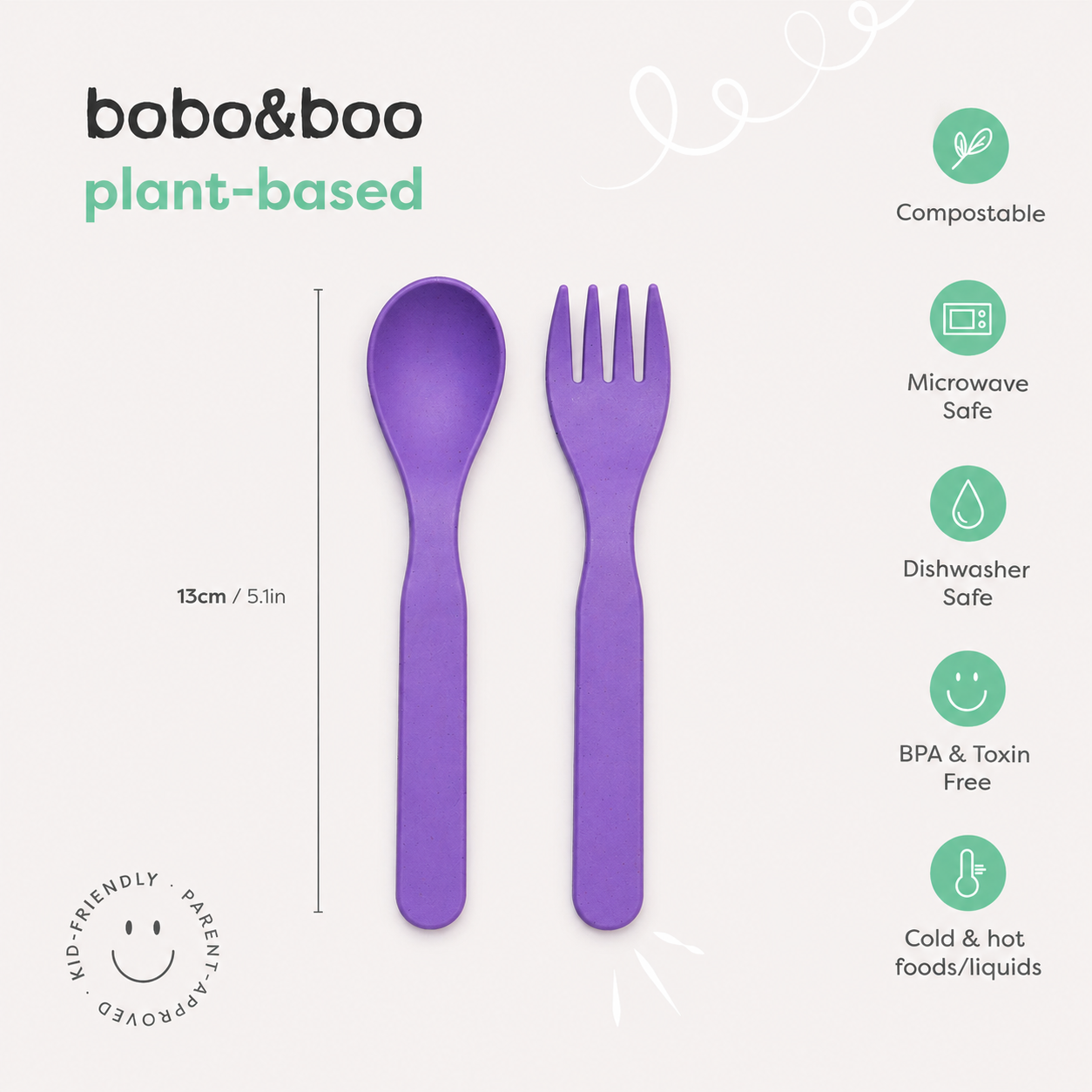 Plant-Based Cutlery Set - Purple (13cm)