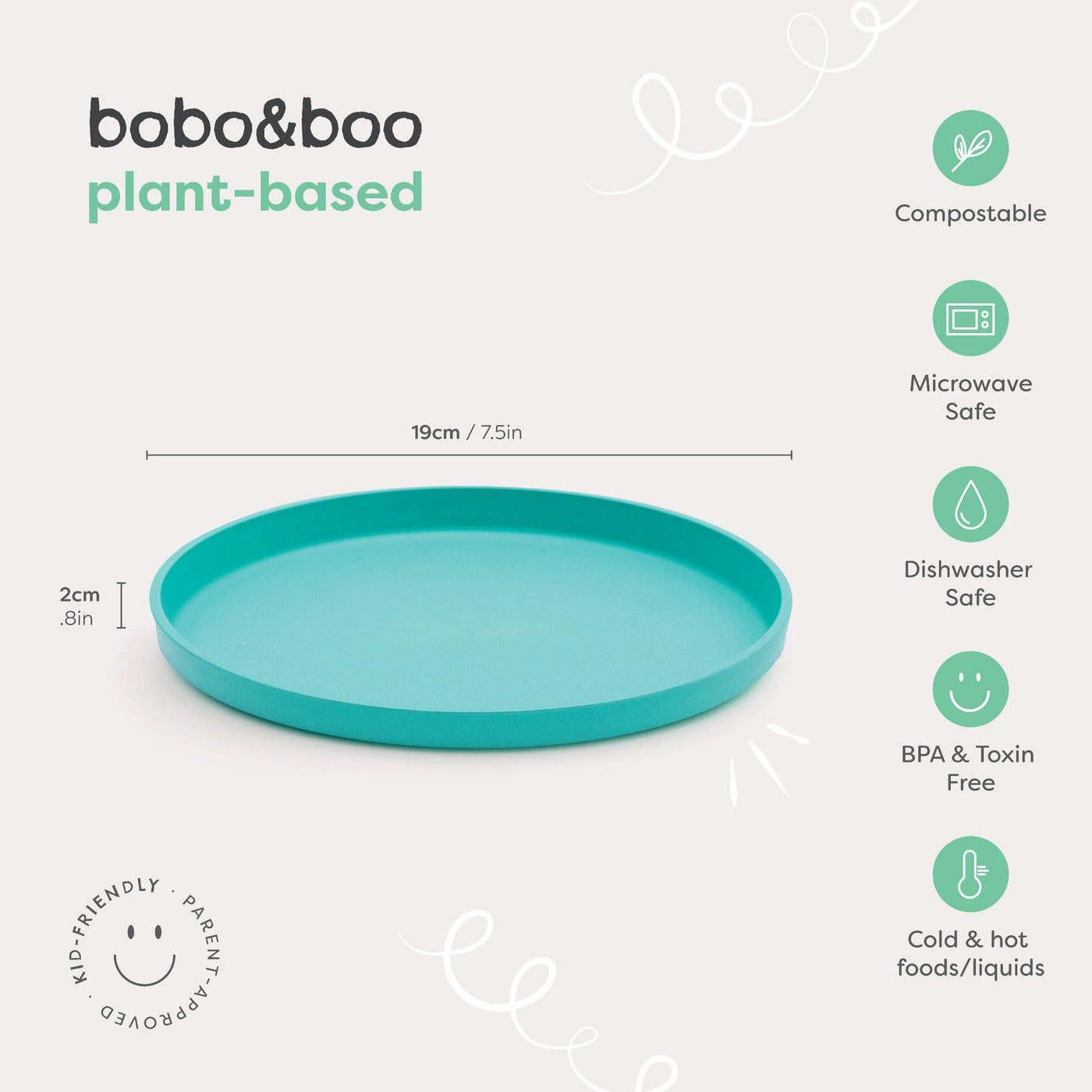 green plant-based plate measurements