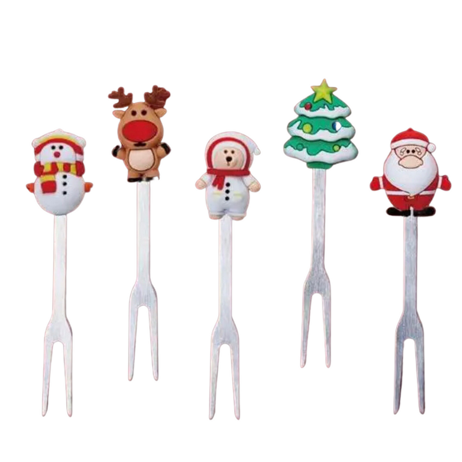 Food Picks/ Forks - Christmas (5 Pieces)