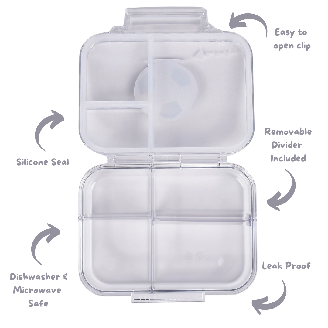 Bento Lunchbox (Mini Snack) - Clear Soccer