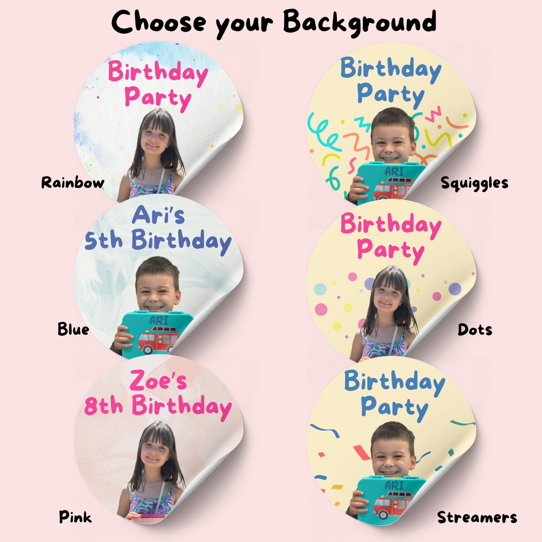 Custom Personalised Kids Birthday Party Labels Goodie Bags