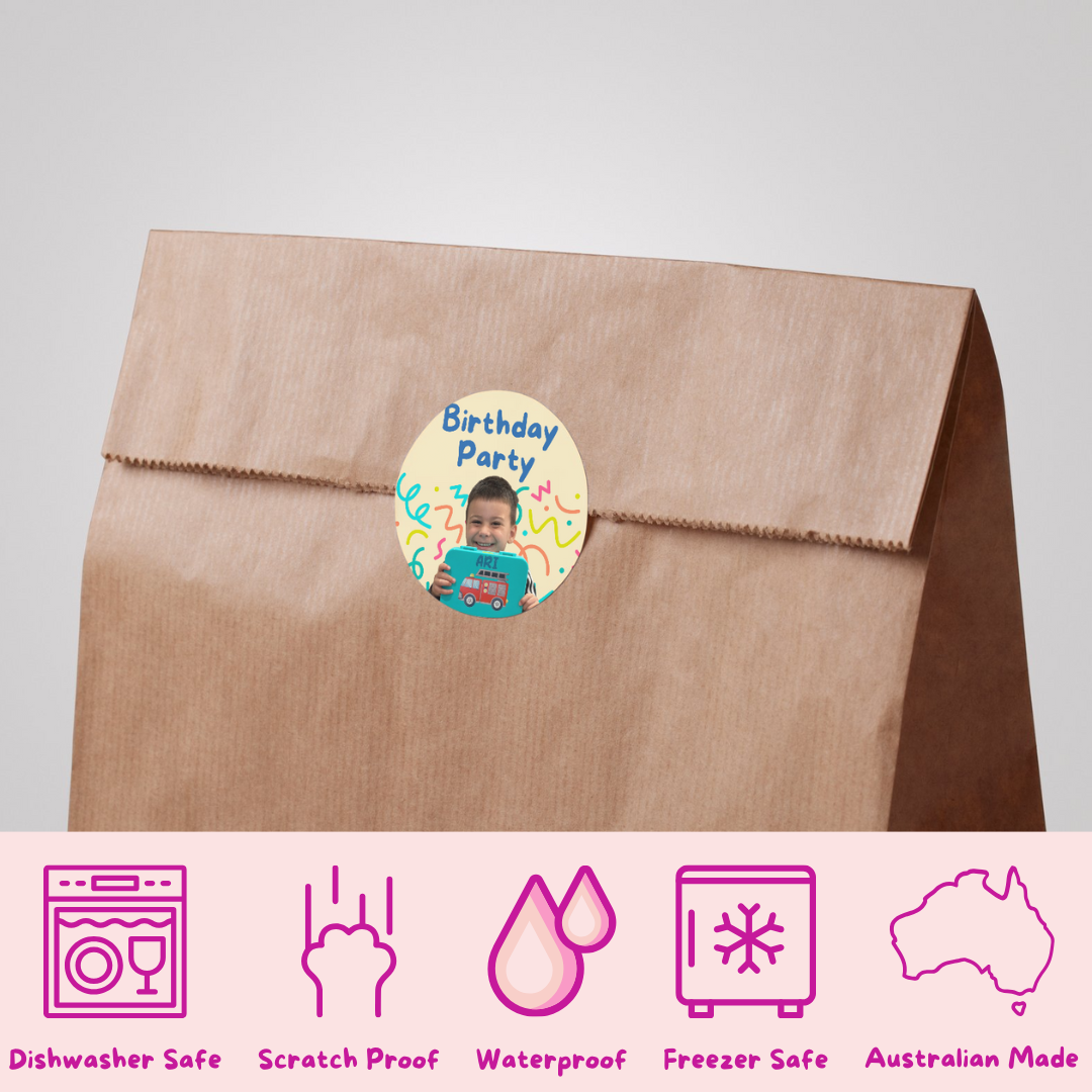 Custom Personalised Kids Birthday Party Labels Goodie Bags