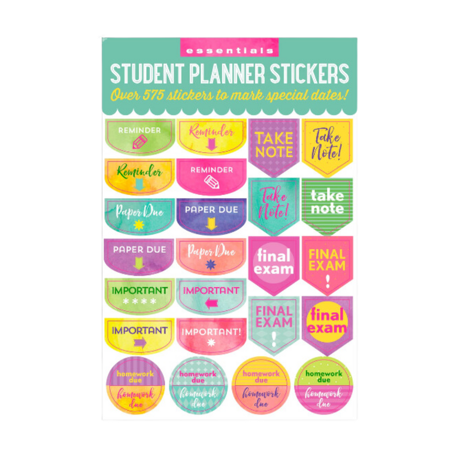 Essentials Student Planner Stickers - 12 Sheets