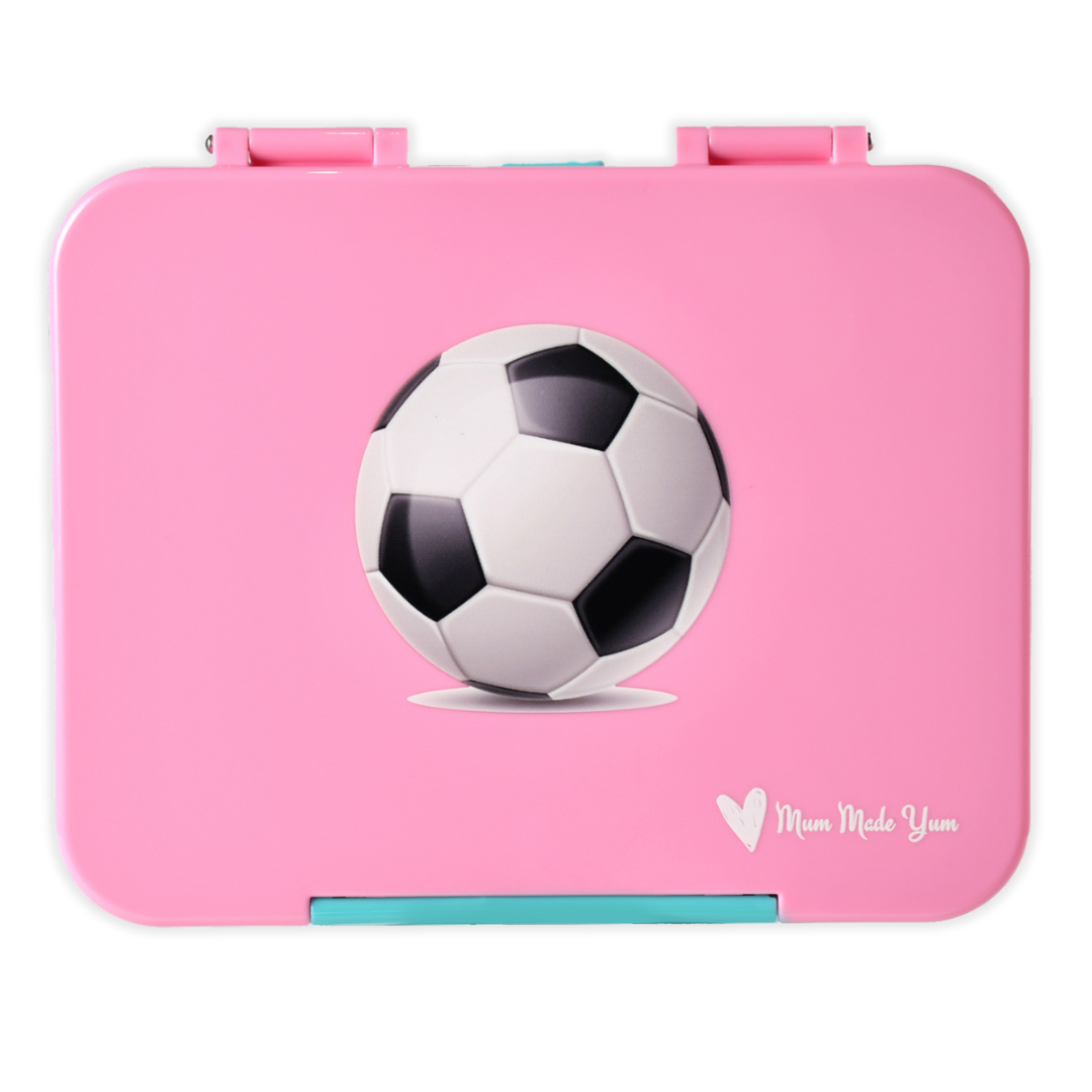 Bento Lunchbox (Large) - Floss Pink Soccer