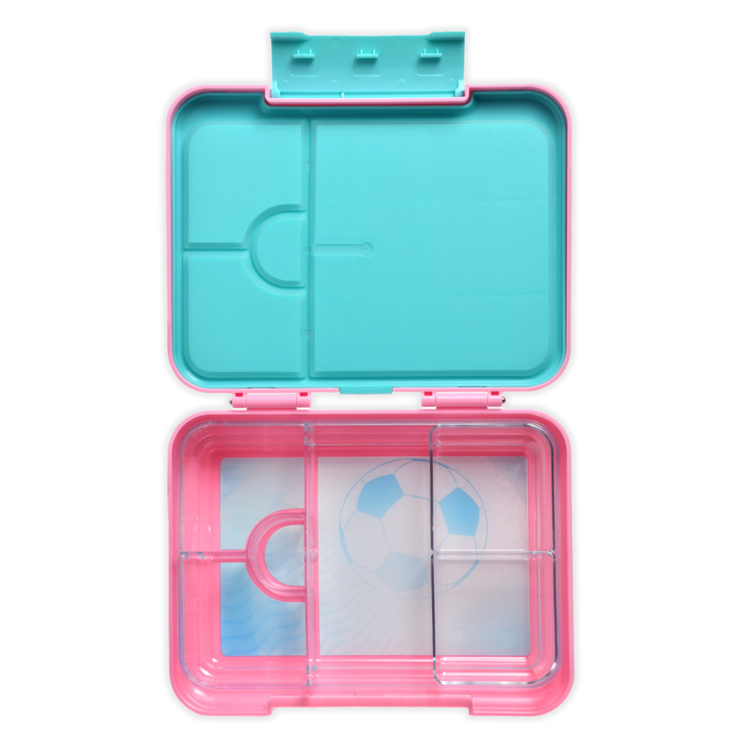 Bento Lunchbox (Large) - Floss Pink Soccer