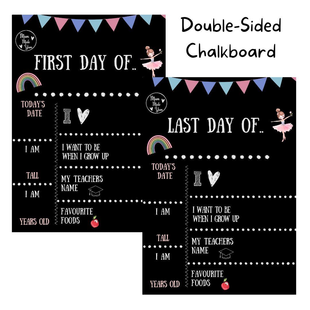 First Day Of / Last Day Of Chalkboard (Double-Sided) - Pink Version *NEW*